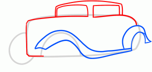 Oldtimer-Automobil 2 zeichnen lernen schritt für schritt tutorial 3