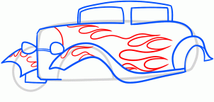 Oldtimer-Automobil 2 zeichnen lernen schritt für schritt tutorial 5