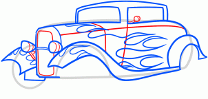 Oldtimer-Automobil 2 zeichnen lernen schritt für schritt tutorial 6