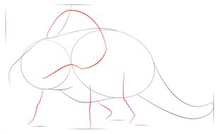 Dinosaurier - Triceratops zeichnen lernen schritt für schritt tutorial 4