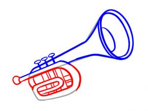 Trompete zeichnen lernen schritt für schritt tutorial 4