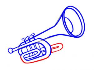 Trompete zeichnen lernen schritt für schritt tutorial 5