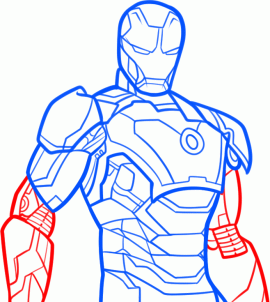 Iron Man (Version 3) zeichnen lernen schritt für schritt tutorial 7