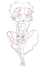 Betty Boop zeichnen lernen schritt für schritt tutorial 7