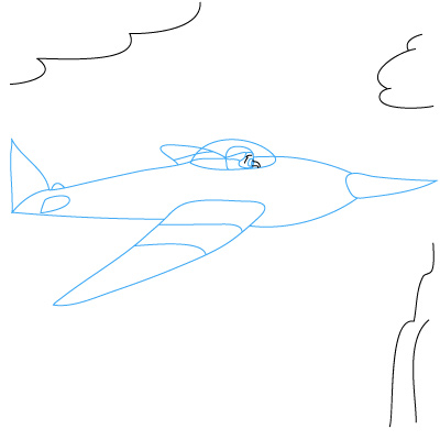 Segelflugzeug zeichnen 6