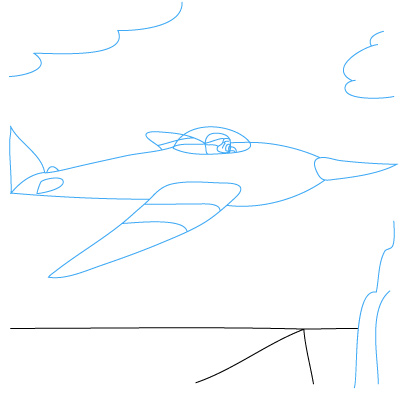 Segelflugzeug zeichnen 7