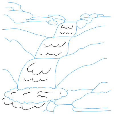 Wasserfall zeichnen 9