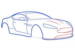 Aston Martin Virage zeichnen lernen 5