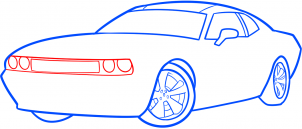 Dodge Challenger zeichnen lernen schritt für schritt tutorial 6