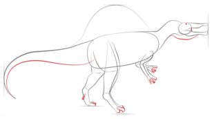 Dinosaurier - Spinosaurus zeichnen lernen schritt für schritt tutorial 5