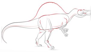 Dinosaurier - Spinosaurus zeichnen lernen schritt für schritt tutorial 6