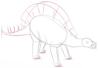 Dinosaurier - Stegosaurus zeichnen lernen schritt für schritt tutorial 5
