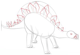 Dinosaurier - Stegosaurus zeichnen lernen schritt für schritt tutorial 6