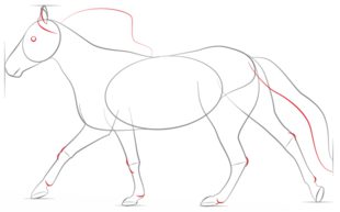 Rennendes Pferd zeichnen lernen schritt für schritt tutorial 5