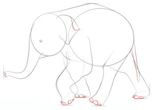 Elefantchen zeichnen lernen schritt für schritt tutorial 5