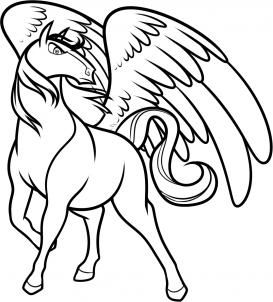 Schwarzer Pegasus zeichnen lernen 14