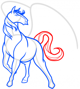 Schwarzer Pegasus zeichnen lernen 9