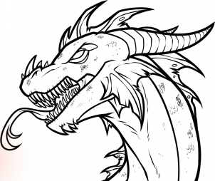 Kopf eines schwarzen Drachen zeichnen lernen 12