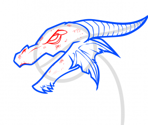 Kopf eines schwarzen Drachen zeichnen lernen 6