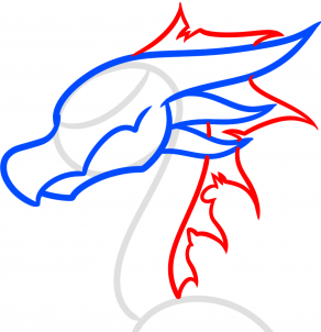 Drachenkopf (leicht) zeichnen lernen 4