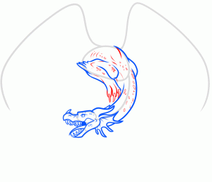 Drache und Burg zeichnen lernen 5